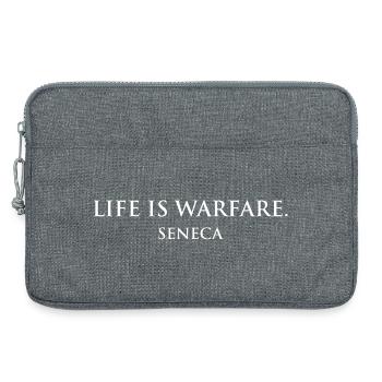 Seneca Warrior : La vie, c’est la guerre - Sacoche pour ordinateur portable 13 pouces - gris chiné - Devant
