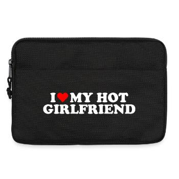 I Love My Hot Girlfriend Statement - Laptop bag 13" - black - Front