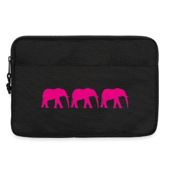 Rosa Elefanten in einem sich wiederholenden Muster - Laptoptasche 13" - Schwarz - Vorne