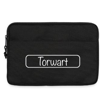 Schriftzug Torwart (Weiß) - Laptoptasche 13" - Schwarz - Vorne