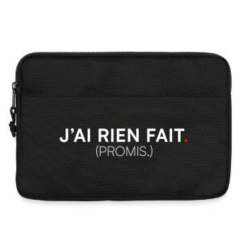 Ich habe nichts gemacht und Humor versprochen. - Laptoptasche 13" - Schwarz - Vorne