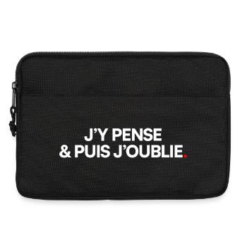 J’Y PENSE & PUIS J’OUBLIE | Humour minimaliste - Sacoche pour ordinateur portable 13 pouces - noir - Devant