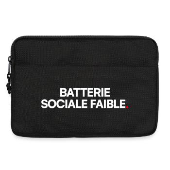 Batterie sociale faible. Humour introverti drôle - Sacoche pour ordinateur portable 13 pouces - noir - Devant