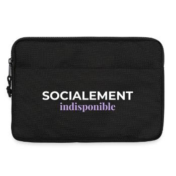 Socialement Indisponible — Introverti - Sacoche pour ordinateur portable 13 pouces - noir - Devant