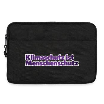 Klimaschutz ist Menschenschutz - Laptoptasche 13" - Schwarz - Vorne