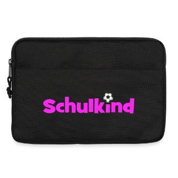 Schulkind Fußball Pink Einschulung 2026 - Laptoptasche 13" - Schwarz - Vorne