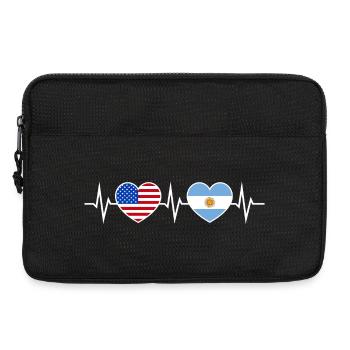 Argentinien USA Herzschlag Liebe Freundschaft - Laptoptasche 13" - Schwarz - Vorne