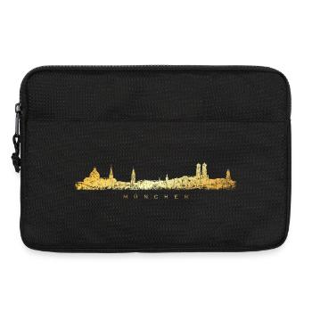 Münchener Skyline (Vintage/Goldgelb) München - Laptoptasche 13" - Schwarz - Vorne