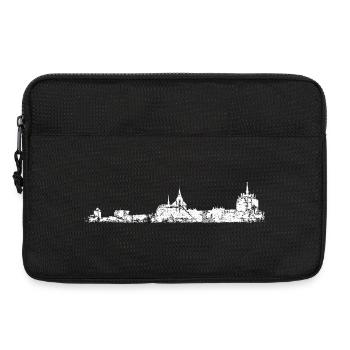 Rostocker Skyline (Vintage/Weiß) Rostock - Laptoptasche 13" - Schwarz - Vorne