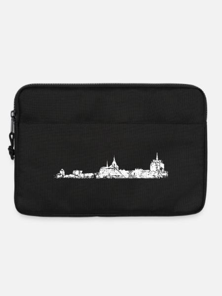Rostocker Skyline (Vintage/Weiß) Rostock - Laptoptasche 13" - Schwarz