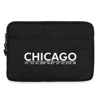 Chicago – Koordinaten Design - Laptoptasche 13" - Schwarz - Vorne