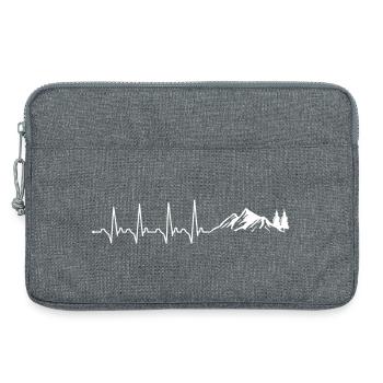 Battements de cœur et pins - Sacoche pour ordinateur portable 13 pouces - gris chiné - Devant