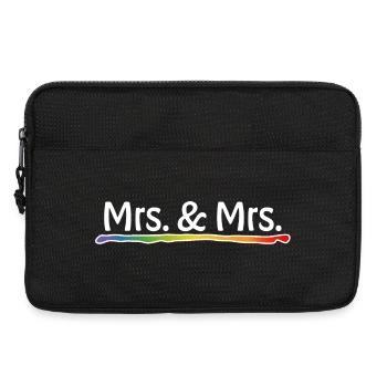 Rainbow Mrs and Mrs white LGBT lgbtqi queer - Laptop bag 13" - black - Front