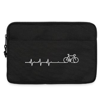 Heartbeat Bicycle Line Art - Laptop bag 13" - black - Front