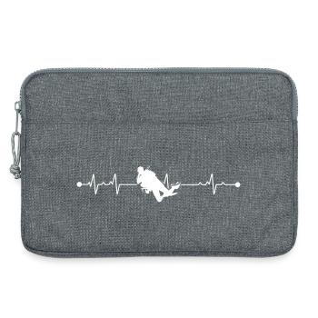 Pulslinien-Silhouette - Laptoptasche 13" - Grau meliert - Vorne