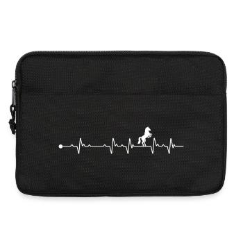 Pferdeherzschlag-Silhouette - Laptoptasche 13" - Schwarz - Vorne