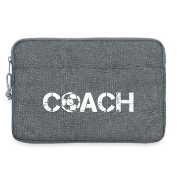 Soccer Coach Ball Symbol Logo Team European Championship - Laptop bag 13" - heather grey - Front