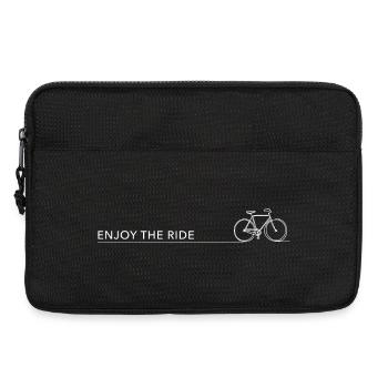 enjoy the ride fahrrad spruch radfahren radlos - Laptop bag 13" - black - Front