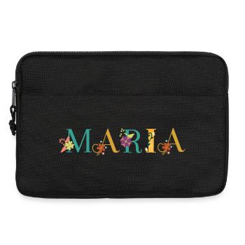 MARIA Name Art With Flowers Embroidered - Laptop bag 13" - black - Front