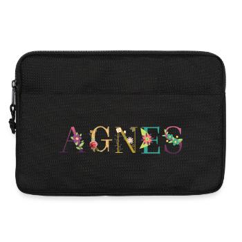 Le nom d’AGNES est fleuri - Sacoche pour ordinateur portable 13 pouces - noir - Devant