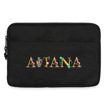 AITANA name decorated with flowers - Laptop bag 13" - black - Front