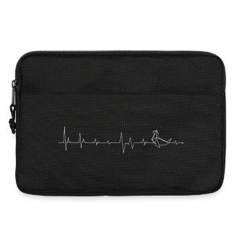 Heartbeat rencontre un bateau en origami - Sacoche pour ordinateur portable 13 pouces - noir - Devant