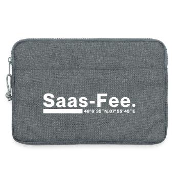 Saas-Fee coordinates Valais Switzerland - Laptop bag 13" - heather grey - Front