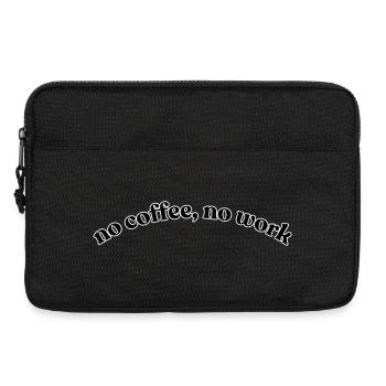 No coffee no work – Curved Typography T-Shirt b - Laptop bag 13" - black - Front