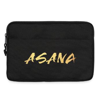 Asana Gold Sitz Haltung Yoga Meditation om Namaste - Laptoptasche 13" - Schwarz - Vorne