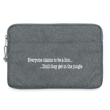 Motivational saying phyolosophical everyone claims - Laptop bag 13" - heather grey - Front