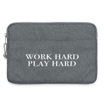 work hard, play hard - Laptoptasche 13" - Grau meliert - Vorne