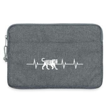 Heartbeat of a Tiger - Laptop bag 13" - heather grey - Front