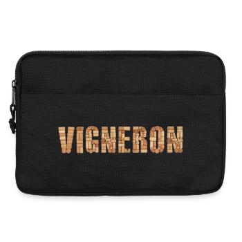 Vigneron – Typographie en bouchons de vin - Sacoche pour ordinateur portable 13 pouces - noir - Devant