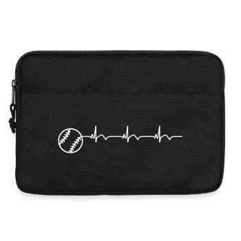 Baseball EKG Herzschlag Baseballschläger - Laptoptasche 13" - Schwarz - Vorne