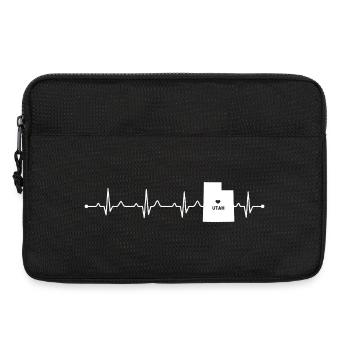 Minimalist Utah Heart Souvenir Travel Heartbeat - Laptop bag 13" - black - Front