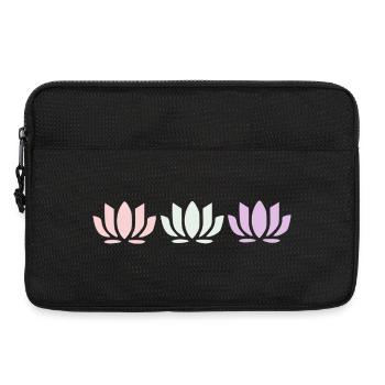 Fleurs de lotus, fleurs de lotus, yoga de la fleur en fleurs pastel - Sacoche pour ordinateur portable 13 pouces - noir - Devant