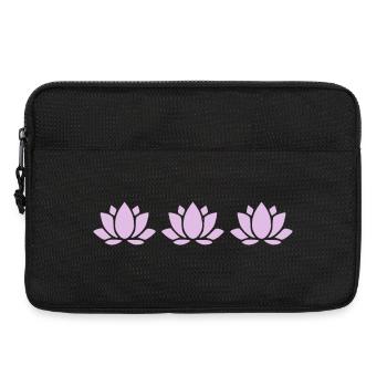 Fleur de lotus Fleur de lotus Fleur de lotus Fleur de violette Fleur de yoga - Sacoche pour ordinateur portable 13 pouces - noir - Devant
