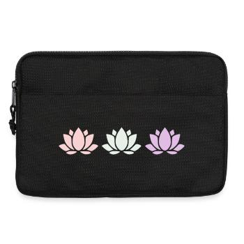 Fleur de lotus, fleur de lotus, fleur de lotus, yoga aux fleurs pastel - Sacoche pour ordinateur portable 13 pouces - noir - Devant