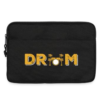 Trommeltypografie mit Schlagzeug-Ikone - Laptoptasche 13" - Schwarz - Vorne