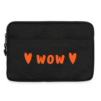 WOW Hearts | Orange Statement Design - Sacoche pour ordinateur portable 13 pouces - noir - Devant