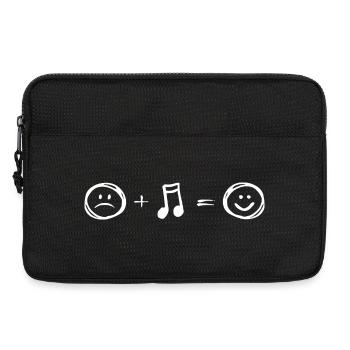 La musique rend heureux - des notes tristes sourient - Sacoche pour ordinateur portable 13 pouces - noir - Devant