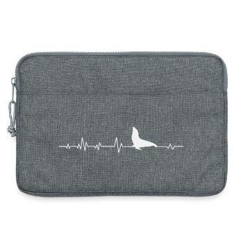 Lion de mer phoque - Sacoche pour ordinateur portable 13 pouces - gris chiné - Devant