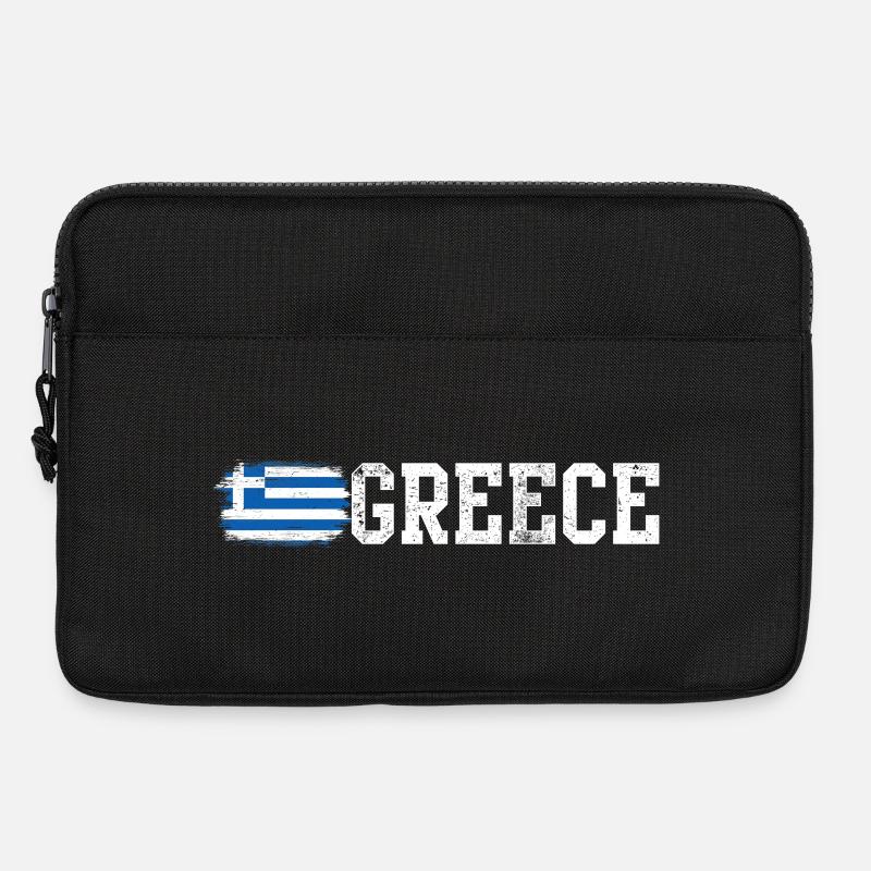 Typografie der griechischen Flaggen-Pinselkunst - Laptoptasche 13" - Schwarz