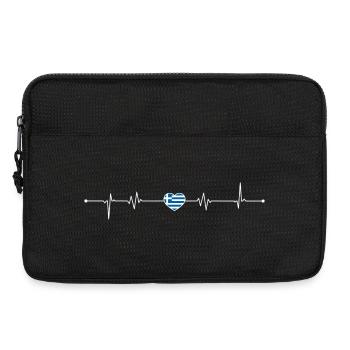 Griechische Herzschlag-Flagge - Laptoptasche 13" - Schwarz - Vorne