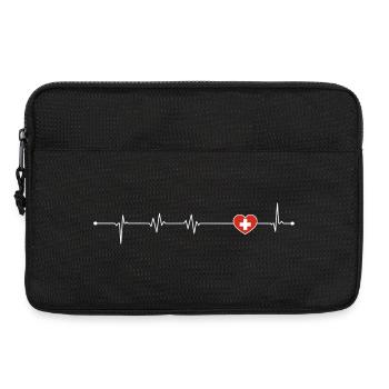 Heartbeat Love Suisse Drapeau - Sacoche pour ordinateur portable 13 pouces - noir - Devant