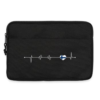 Heartbeat Love Finland Flag - Laptop bag 13" - black - Front