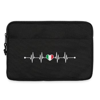 Drapeau italien Heartbeat Design - Sacoche pour ordinateur portable 13 pouces - noir - Devant