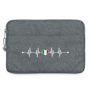 Italienische Flagge Heartbeat Design - Laptoptasche 13" - Grau meliert - Vorne