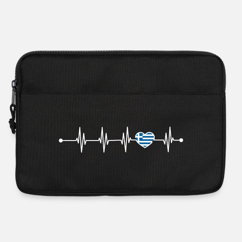 Heartbeat greece flag - Laptop bag 13" - black