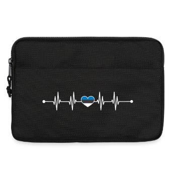 Estonian Flag Heartbeat - Laptop bag 13" - black - Front